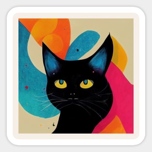 Abstract Cat Sticker